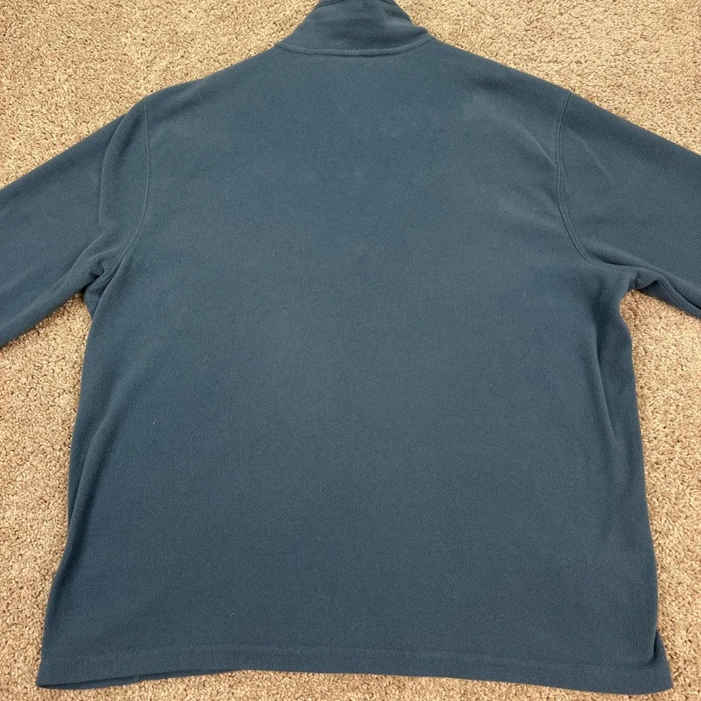 Eddie Bauer Pullover Mens Large Blue Long Sleeve 1/4 Zip Polartec Fleece STAIN